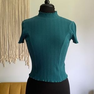 Wild Fable Teal Ribbed Crop Top